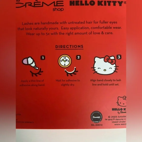 The Crème Shop x Sanrio Hello Kitty 100% Handcrafted Lashes – Wispy Wink NWT - Picture 6 of 6